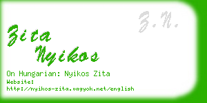zita nyikos business card